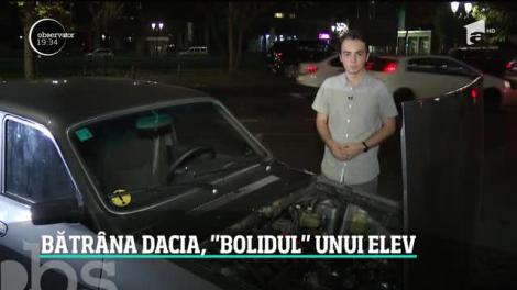 O bătrână Dacie uitată în garajul bunicilor atrage astăzi toate privirile, mai ceva ca un bolid. Un elev a recondiţionat-o şi a dotat-o cu tehnologie de ultimă oră