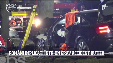 Accident dramatic în Germania. Un român a pierdut controlul volanului după o manevră periculoasă de depăşire și s-a izbit frontal de un copac. Soția și unul dintre copii au decedat