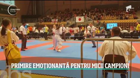 Micii karatişti ai României s-au întors cu cele mai multe medalii de la Campionatul European. Campionii au cedat emoţiilor doar în faţa părinţilor