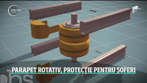 Un nou tip de parapet, montat pe drumurile din România. Cum funcționează sistemul de siguranță format din rulouri care se rotesc