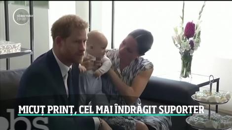 Archie, băiatul prinţului Harry, cel mai îndrăgit suporter al echipei de rugby a Angliei