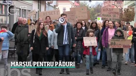 Marşul pentru Păduri a scos mii de oameni în stradă. În fiecare oră, România pierde suprafeţe de pădure cât trei stadioane