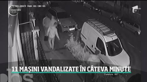 Patru bărbaţi au vandalizat 11 mașini în nordul Bucureştiului