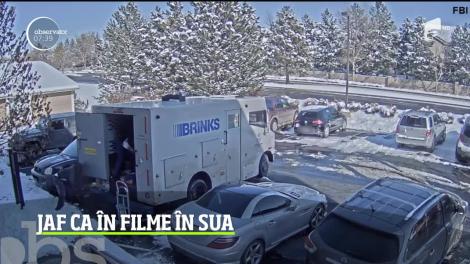 Jaf ca în filme! O maşină blindată ce transporta bani a fost jefuită de trei indivizi înarmaţi