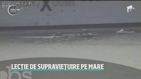 Lecţie uluitoare de supravieţuire pe mare! O femeie a rezistat două zile într-o barcă pneumatică, după ce a mâncat dropsuri, iar noaptea s-a învelit cu pungi ca să nu îngheţe - VIDEO