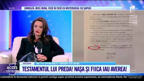 Cu parafă şi semnătură! Am pus mâna pe testamentul lui Aurelian Preda! Un testament care o exclude pe Ana Maria!