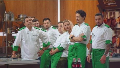 Chefi la cuţite. Temele ediției - ciorbă și antreu. Chef Bontea și chef Scărlătescu, la cuțite: A început să scoată flăcări pe nas ca un dragonel!