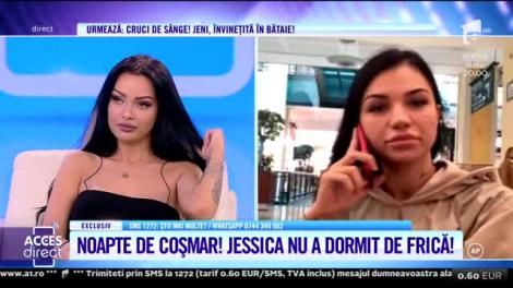 Acces Direct. Mesaje de amenințare pentru sexy Jessica! Tânăra a fost păzită de prietena ei toată noaptea