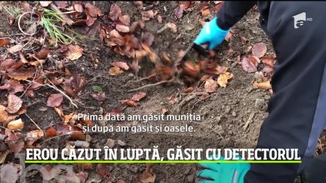 Descoperire uimitoare în judeţul Bacău. Rămăşiţele unui soldat român din Primul Război Mondial au fost găsite de către un pasionat de istorie, cu detectorul de metale