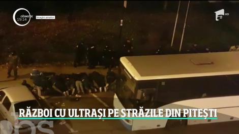 Război cu ultrași pe străzile din Pitești