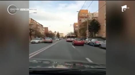Cursă infernală în Cluj-Napoca! O maşină este condusă inexplicabil pe contrasens