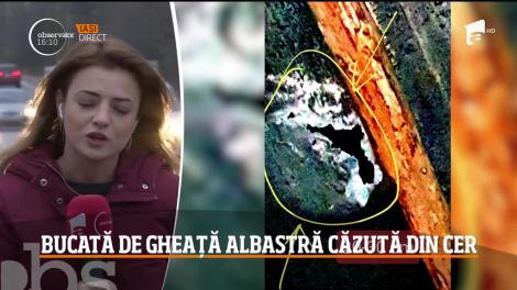 O bucată mare de gheaţă, căzută aparent din cer, era cât pe ce să producă o tragedie într-o seră din Târgu-Frumos!