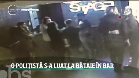 O poliţistă s-a luat la bătaie într-un bar cu un individ recidivist