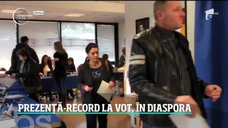 Românii din diaspora, prezență record la vot! O româncă din Germania care a venit la vot la 96 de ani!