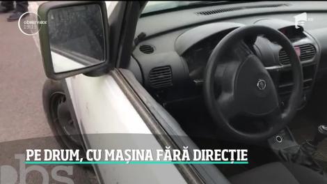 Șofer prins de politie cu probleme grave la direcţie! Volanul maşini se mişca în gol! Cum a fost posibil