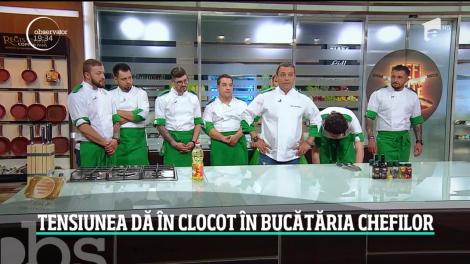 Tensiunile între concurenţi în cea de-a cincea confruntare pe echipe din sezonul șapte Chefi la cuţite