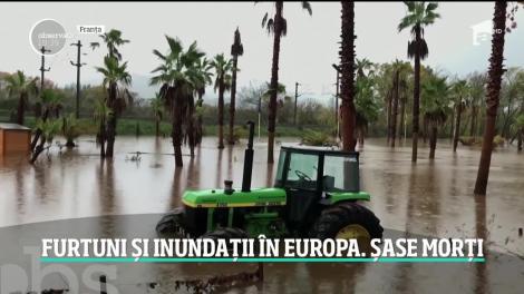 Furtuni și inundații în Europa. În Franţa a plouat în două zile cât pentru trei luni
