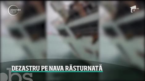 Imagini de la bordul navei răsturnate și cu 15 mii de oi la bord. Autorităţile vorbesc despre risc biologic