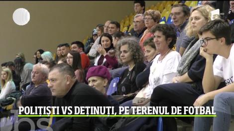 Polițiștii din Brașov au renunțat la uniformă, au îmbrăcat echipamentul de fotbal și-au jucat un meci chiar împotriva deținuților