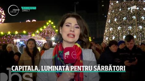 Zece milioane de lumini aduc spiritul Crăciunului în Bucureşti! Odată cu aprinderea beculeţelor, se deschide şi cel mai mare târg de sărbători