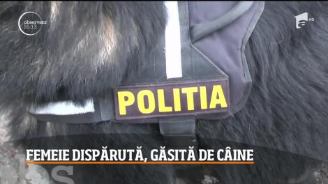 O femeie dispărută a fost găsită de un câine-polițist