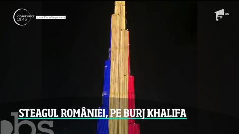 De Ziua Națională a României, tricolorul a strălucit pe cea mai înaltă clădire din lume, Burj Khalifa. Imagini spectaculoase