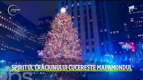Spiritul Crăciunului cucerește întreaga lume! Au fost aprinse luminile Bradului de Crăciun la Vatican și în Statele Unite ale Americii!  Video