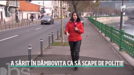 UPDATE! Un șofer băut a sărit în râul Dâmbovița de teama Poliției