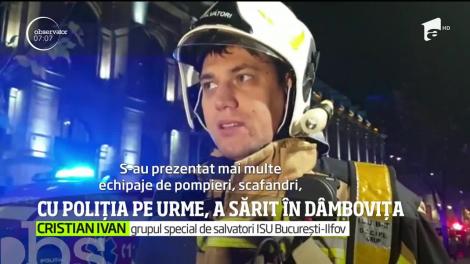 Un șofer băut a sărit în râul Dâmbovița de teama Poliției