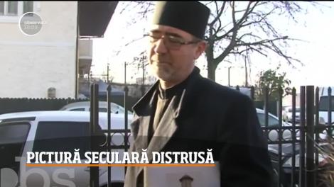 O pictură murală dintr-o biserică monument istoric, din Târgu Jiu, a fost distrusă pentru o centrală termică