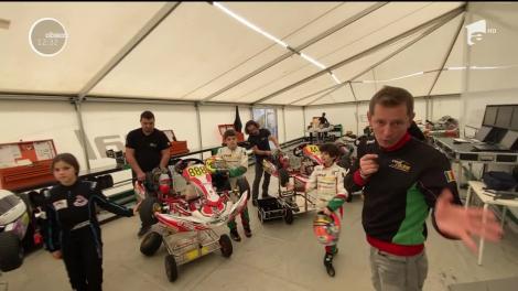 David şi Bogdan, plini de emoții la circuitul internaţional de karting de la Napoli