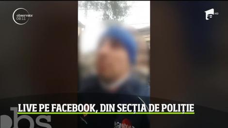 Scene incredibile într-o secţie de poliţie din Suceava! Un individ, chemat la audieri, în loc să stea de vorbă cu poliţistul, s-a apucat să trasmită momentul live, pe Facebook