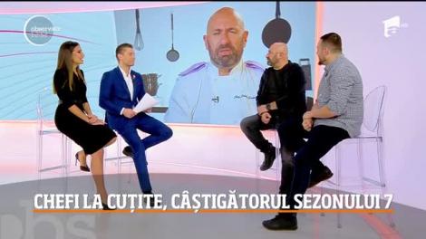Chef Cătălin Scărlătescu și Alexandru Comerzan, în platoul Observator. Cât de mult i s-a schimbat viața câștigătorului „Chefi la cuţite" sezonul 7