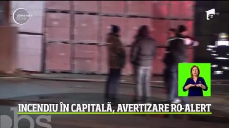Incendiu puternic pe șoseaua Fundeni din Capitală. A fost trimis mesaj de avertizare RO-ALERT