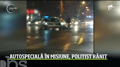 Un poliţist a fost rănit în urma unui accident petrecut în municipiul Bacău