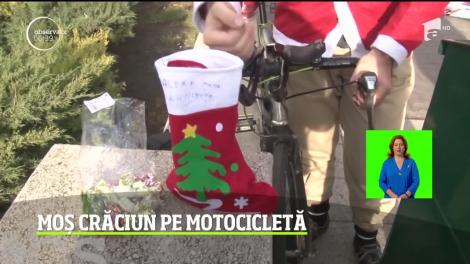 Moş Crăciun a ajuns pe motocicletă la Arad