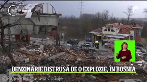 Benzinărie distrusă de o explozie, în Bosnia