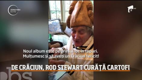 Rod Stewart le mulţumeşte fanilor în timp ce curăţă cartofi