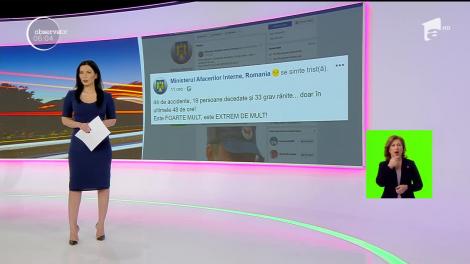 Statistică înfiorătoare. În ultimele 48 de ore, au avut loc nu mai puţin de 44 de accidente grave!