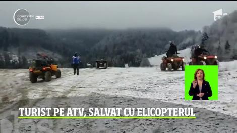 Accident cu ATV-ul pe munte. Un turist s-a accidentat la coloana vertebrală