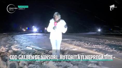 Iarna se scriu poveşti la munte. Peisajele par desprinse din basme. Insa codul galben nu a adus doar bucurie pe pârtie, ci şi probleme mari pe şosele