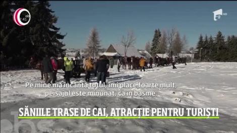 Săniile trase de cai, atracție pentru turiștii străini