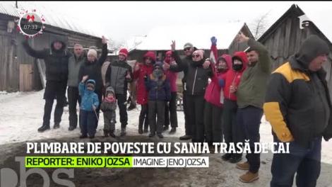 Plimbare de poveste cu sania trasă de cai, în Harghita