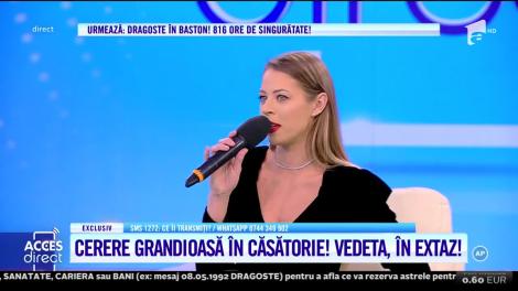Primele declarații despre nuntă. Roxana Nemeș a fost cerută de soţie, în centrul Capitalei, în faţa a mii de români. Video