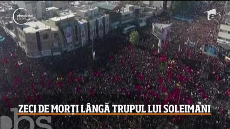 Zeci de oameni au murit călcaţi în picioare, iar 190 au fost răniţi la funeraliile organizate în memoria generalului Soleimani