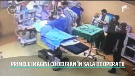 Primele imagini din timpul intervenţiei în care pacienta de 66 de ani a luat foc la spitalul Floreasca. Cum a fost surprins medicul Beuran