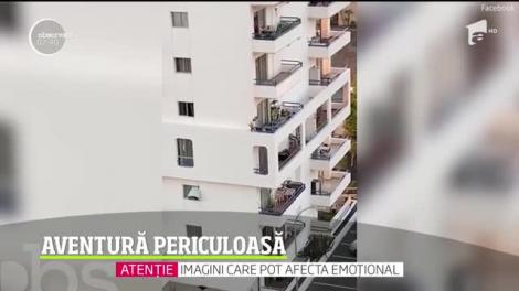 VIDEO/ Aventură periculoasă! În Tenerife, o fetiţă s-a plimbat pe pervazul îngust al hotelului în care era cazată cu mama ei