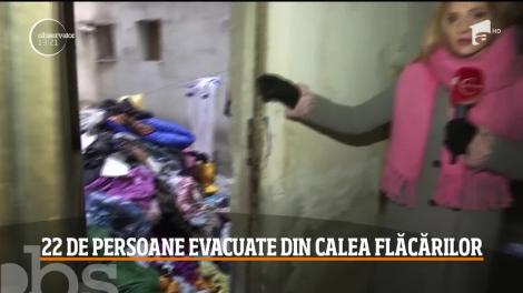 22 de persoane evacuate din calea flăcărilor, în Slatina