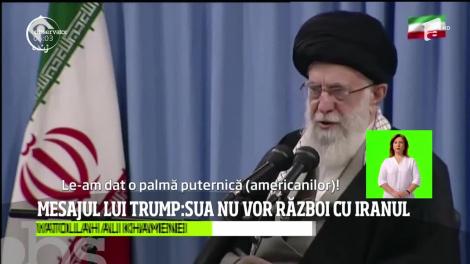 Mesajul lui Donald Trump: Statele Unite nu doresc războiul şi nu vor riposta militar la atacul Iranului asupra bazelor americane din Irak
