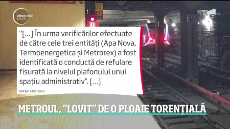 Situaţie bizară la metrou! O ploaie torenţială s-a ivit din senin în birourile angajaţilor